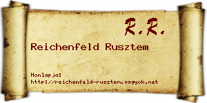 Reichenfeld Rusztem névjegykártya